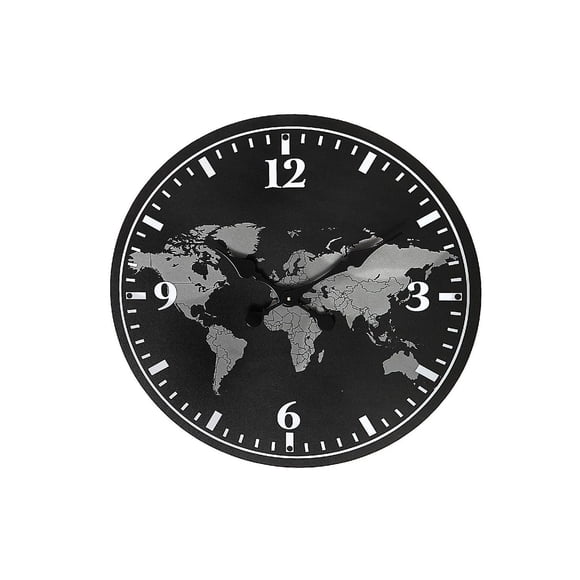 Round Mdf 13" Wall Clock (World Map)