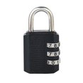 thumbnail image 1 of Combination  Combination Lock Waterproof 3 Digit  Zinc Alloy Luggage Lock For Gym School HomeBlack, 1 of 1