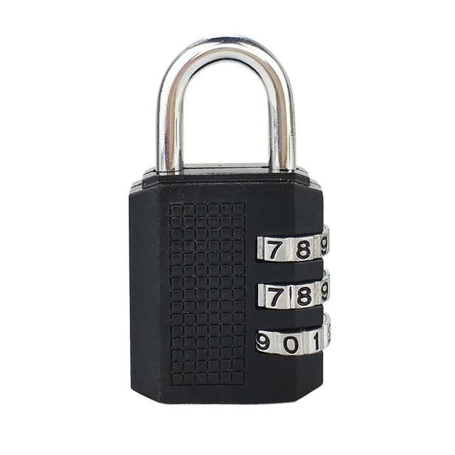 Combination Combination Lock Waterproof 3 Digit Zinc Alloy Luggage Lock For Gym School HomeBlack