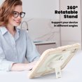 thumbnail image 4 of XYX For iPad Pro 11 inch Case 2024 (M4), 360 Rotating Shockproof Cover with Stand, Screen Protector, Shoulder Strap, Cream Rose Gold, 4 of 7
