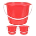 thumbnail image 1 of MOVTOTOP 3Pcs Durable Construction Red PP Water Bucket for Bath Home Use 12.6X7.5X6.3in, 1 of 8