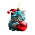 thumbnail image 1 of Christmas Cat Decoration 2023 Decorative Bag Holiday Christmas Tree Pendants E, 1 of 9