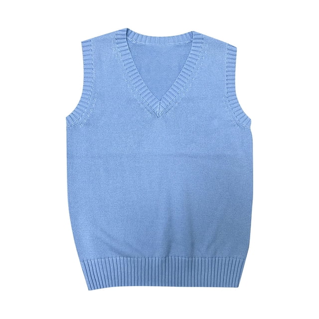 Erwazi Sweater Vests for Women Sleeveless V-Neck Pullover Knitted Tops Solid Color Basic Tank Sweaters