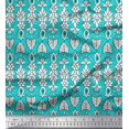 thumbnail image 1 of Soimoi Polyester Crepe Fabric Leaves & Floral Block Print Fabric by The Yard 42 Inch Wide, 1 of 3