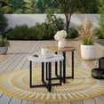 thumbnail image 1 of HOMETRENDS 2-Piece Steel Outdoor Nesting Side Tables, Brown/Off-White, 1 of 10
