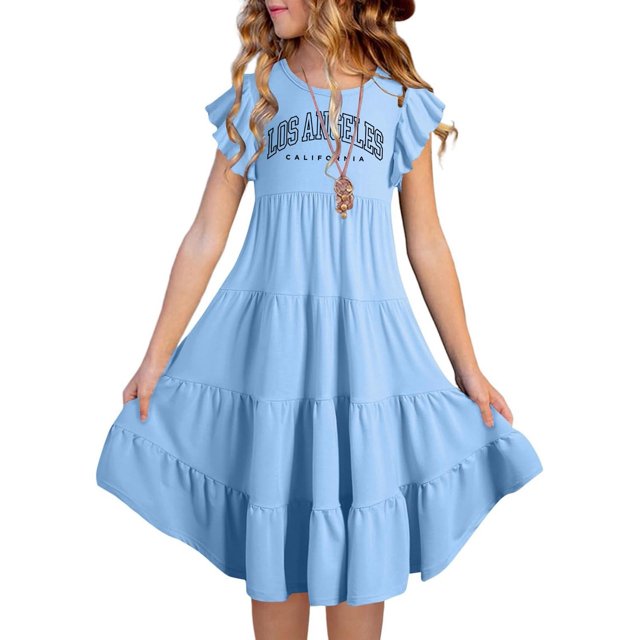Robe Fille Préado Robe Florale pour Filles Robe d'Anniversaire Robe de Princesse Vêtements pour Filles 10-11 Ans