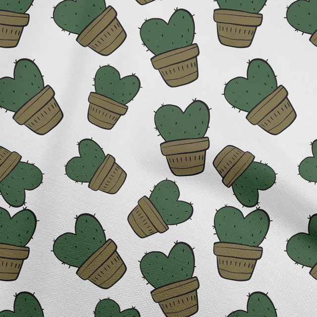 oneOone Polyester Lycra Dark Green Fabric Cactus Sewing Craft Projects Fabric Prints By Yard 56 Inch Wide