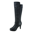 thumbnail image 3 of Bottes à Talons Hauts à Fermeture Éclair à Bout Rond Décontractées pour Femmes Dames Mode (Noir, 8), 3 of 5