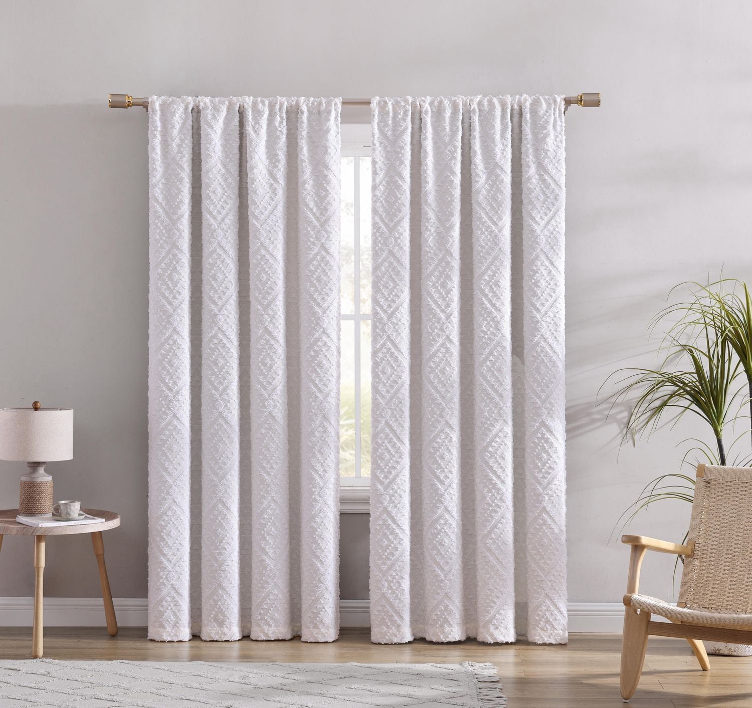 Swift Home Jacquard Clip Rod Pocket Single Window Panel