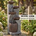 thumbnail image 4 of Outsunny 5-Tier Outdoor Cascading Rock Water Fountain with LED Lights, 4 of 10