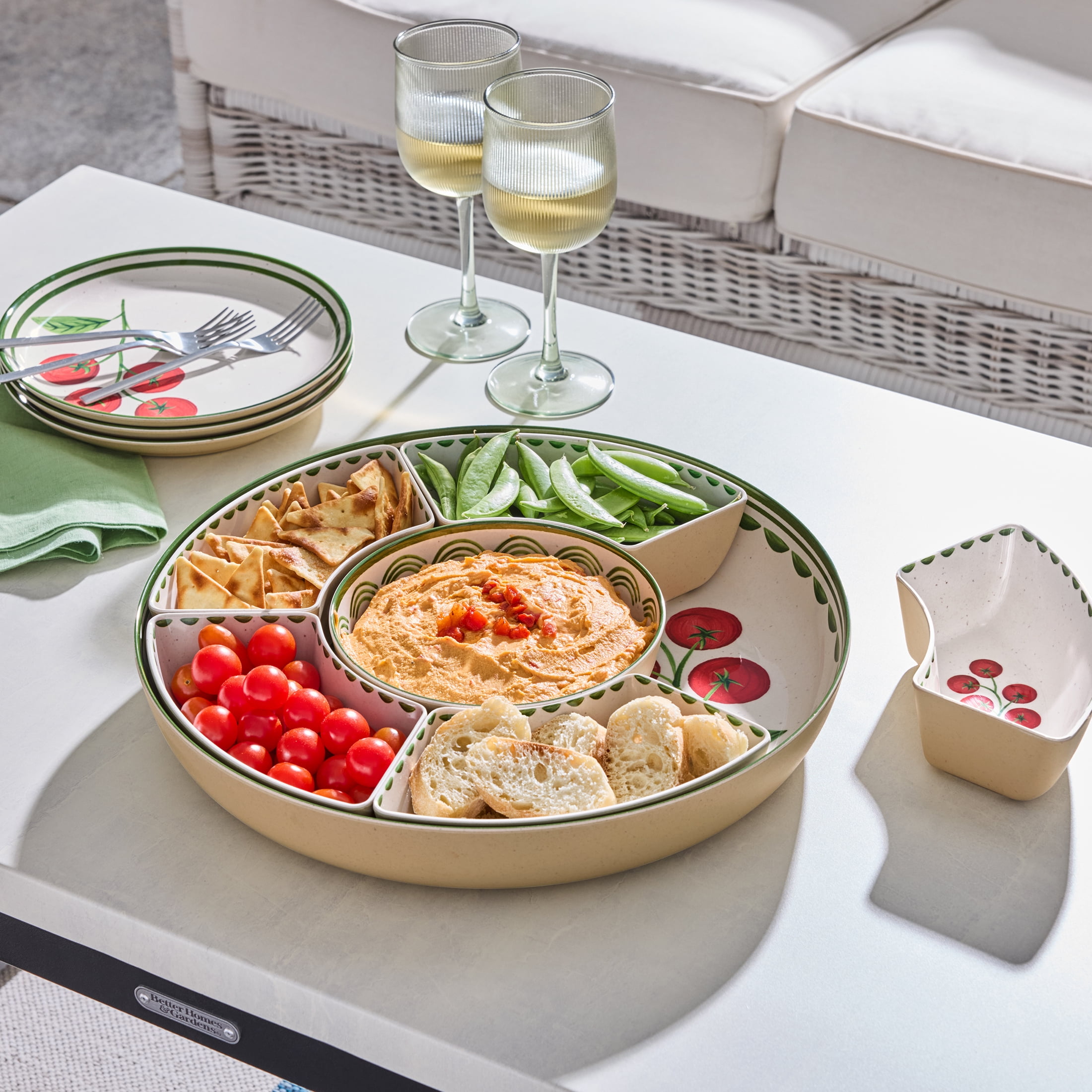Better Homes & Gardens Ensemble Chip and Dip en Bambou Mélamine 15 Inch