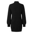 thumbnail image 5 of Kcodviy Automne Hiver Robe à Manches Longues Effet Suède Col Roulé Couleur Unie Décontractée Robe Chandail à Taille Nouée Chandail pour Dames Chandail à Col Bénitier pour Femmes Robe, 5 of 5