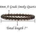 thumbnail image 2 of Bracelet Extensible Unisexe en Perles Rondes de 6 mm en Quartz Fumé Naturel de Qualité A 7 Pouces, 2 of 5