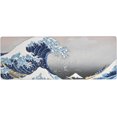 thumbnail image 1 of Extended Large Mouse Pad, Wave Painting Big Gaming Mouse Mat Non-Slip Water-Resistant Rubber Base Computer Keyboard Mouse Mat 31.5X11.8 inch Large Kanagawa Full Desk Mousepad 3D Pattern Keyboard Mat, 1 of 5