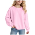 thumbnail image 1 of WUANDIXFA Chandails à Manches Longues pour Filles Chandail à Enfiler à Manches Longues Confortable Doux à la Mode et Décontracté Chandail à Col Rond à Manches Longues pour Filles Rose, 1-2 Ans, 1 of 6