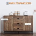 thumbnail image 4 of HOMCOM Buffet Industriel, Armoire de Rangement, Placard d'Accent Brun, 4 of 10