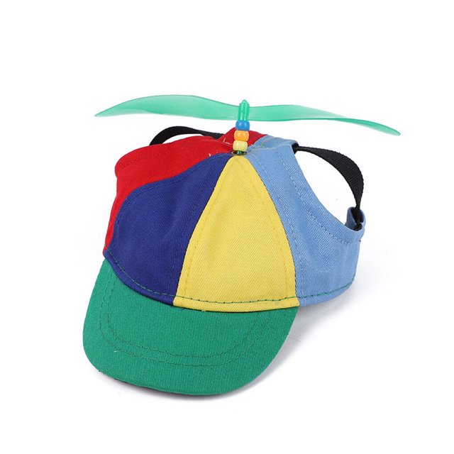 Chapeau d'Hélice pour Animaux de Compagnie Coloré Mignon Résistant au Soleil Adorable Respirant Réglable Été Décoratif Casquette de Baseball en Plein Air Fournitures Vert S