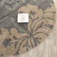 thumbnail image 2 of Safavieh Florida Shag Collection SG458-8013 Grey and Beige Round Area Rug (4' Diameter), 2 of 2