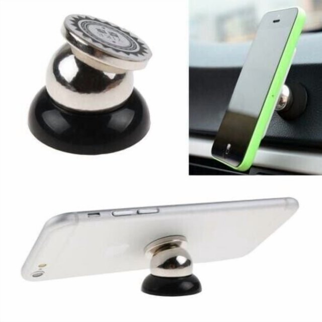 Magnetic Car Cell Phone Holder Mount Dash 360 Rotating Car Dash Mount Kit For iPhone GPS Samsung White