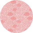 thumbnail image 1 of Ahgly Company Tapis de Zone Rond d'Intérieur Lavable à la Machine, Transitionnel, Pastel Rouge Rose, 7 Pieds Rond, 1 of 7