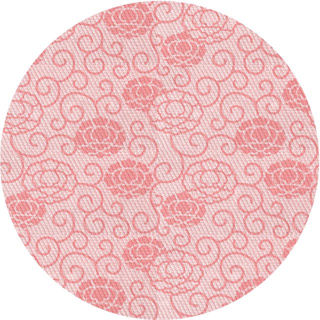 Ahgly Company Tapis de Zone Rond d'Intérieur Lavable à la Machine, Transitionnel, Pastel Rouge Rose, 7 Pieds Rond