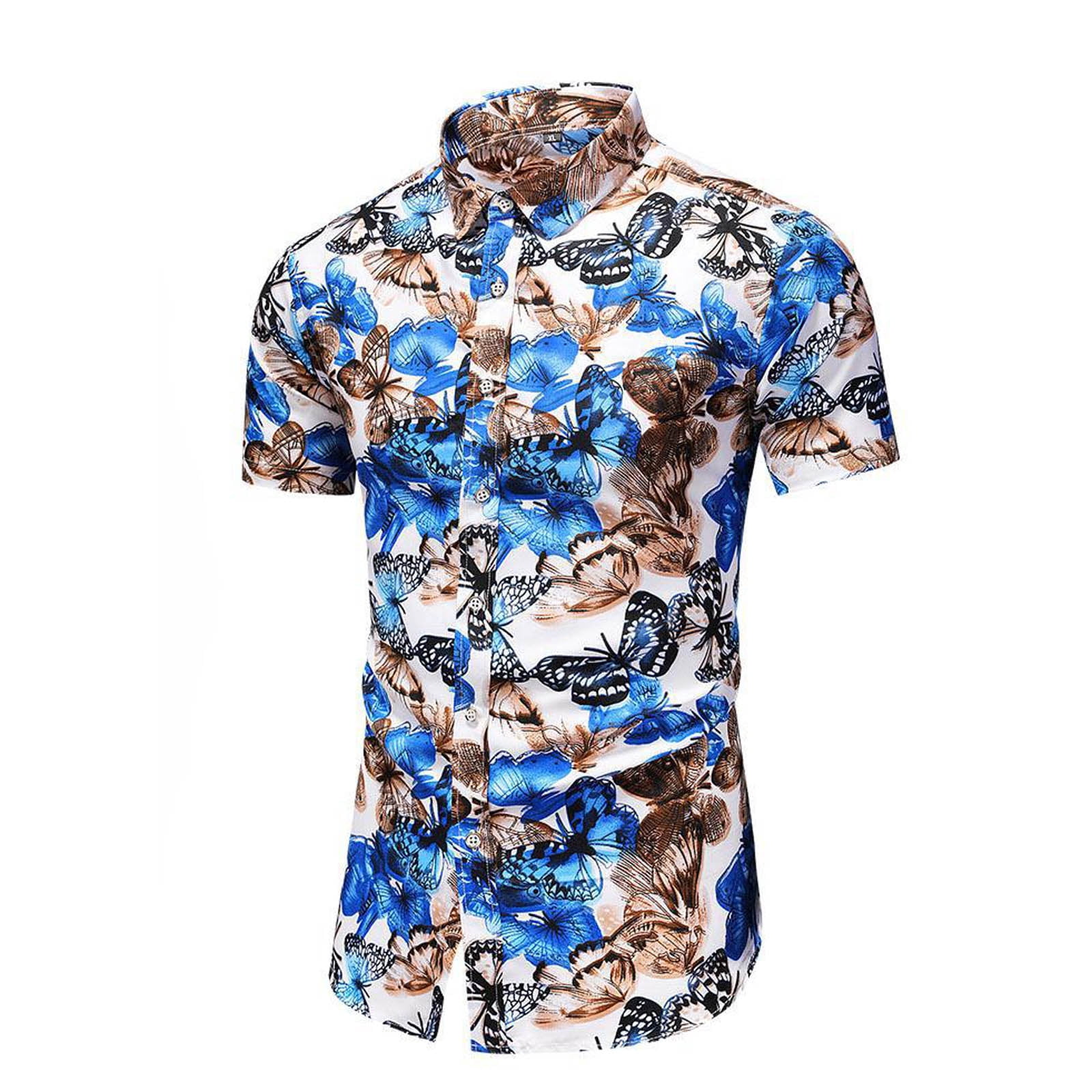 Chemises Décontractées pour Hommes à Boutons, Imprimé Tropical, Blouse à Col Rabattu, Été, Plage, Hawaïennes, Manches Courtes pour Hommes