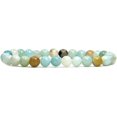 thumbnail image 1 of Bracelet Extensible Unisexe en Perles Rondes de 6 mm en Pierre Précieuse d'Amazonite Multicolore Naturelle 7 Pouces, 1 of 4