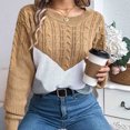 thumbnail image 4 of Pisexur Pulls pour Femmes Mode Tricot à Blocs de Couleur Décontracté Ample à Manches Longues Chandail Col Rond Tendance Automne, 4 of 8