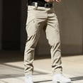 thumbnail image 2 of Mens Red Pants Cargo Pants For Men Relaxed Fit Men's Tactical Cargo Pants Water Resistant Lightweight Hiking Pants Outdoor Work Pants with Multi Pockets(No Belt), 2 of 6