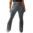 thumbnail image 1 of Women‘s Bootcut Yoga Pants Tummy Control Workout Bootleg Velvet Lounge Active Trouser Sweatpants, 1 of 6