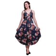 thumbnail image 1 of Bimba Robe Midi d'Été Imprimée à Fleurs pour Femmes Col en V Tenue de Vacances-Moyenne, 1 of 1