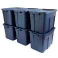 thumbnail image 1 of Rubbermaid 18 Gallon Stackable Storage Container, Dark Indigo Metallic, 6 Pack, 1 of 8