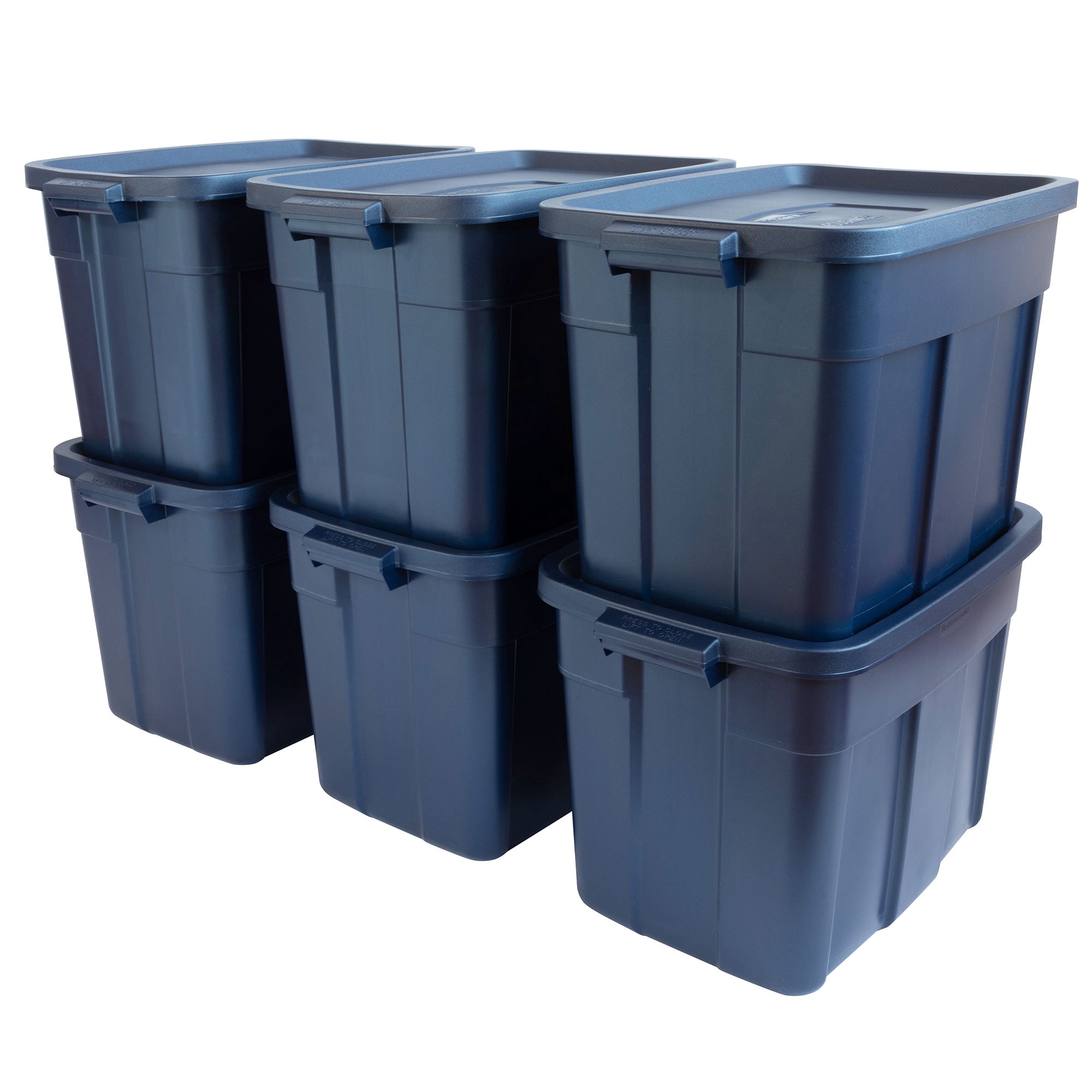 Rubbermaid 18 Gallon Stackable Storage Container, Dark Indigo
