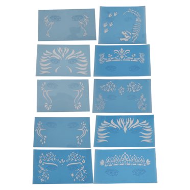 Pochoir de Peinture pour le Visage, Pochoir de Peinture pour le Visage Réutilisable en 10 Feuilles, Gabarit de Peinture pour le Visage Esthétique Élégant