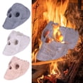thumbnail image 1 of Ceramic Human Skull Campfire Log Reusable Fireproof Campfire Pit Skull Gas Log for Bonfire Fireplace Halloween Decor, 1 of 7