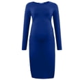 thumbnail image 3 of Robe de Maternité pour Femmes, Robe Midi à Manches Longues et Col Rond avec Fentes Latérales, Robe de Grossesse Douce et Extensible pour Baby Shower et Usage Quotidien, 3 of 6