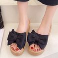thumbnail image 3 of Leutsin Women Bowknot Beach Summer Slippers Platform Slope Heels Plus Size Shose, 3 of 6