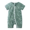 thumbnail image 1 of MIASHUI Toddler Summer Clothes Unisex Baby Boy Girl Rompers Short Sleeve Two Way Zipper Jumpsuits,Green,6-12 Months, 1 of 3
