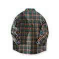 thumbnail image 3 of EGNMCR Chemises à Manches Longues pour Hommes Automne Amples Décontractées Tendance Col Rabattu Chemise Manteau Bouton Chemise à Carreaux Imprimée Vestes avec Poches, 3 of 3
