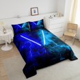 thumbnail image 3 of Erosebridal Gaming Lightsaber Bedding Queen Comforter Set, Neon Lightning Down Comforter, Modern Fashion Decor, Reversible, 3 of 8