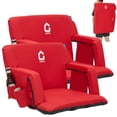 thumbnail image 1 of Garvee 24.5" Wide Stadium Seats with Back Support, 6 Adjustable Angle, Pockets, Cup Holders, Red, 1 of 7