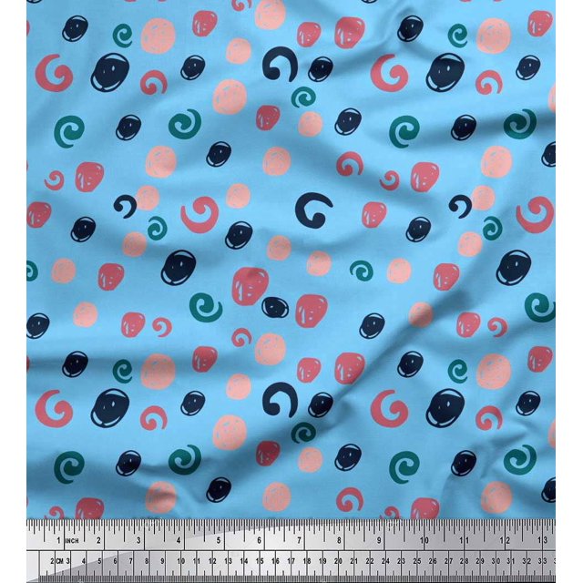Soimoi Rayon Fabric Brush Stroke Abstract Print Sewing Fabric Yard 56 Inch Wide