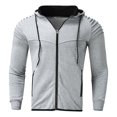 thumbnail image 4 of Men‘s Autumn Folded Long Sleeve Hooded Cardigan Jacket Top, 4 of 6
