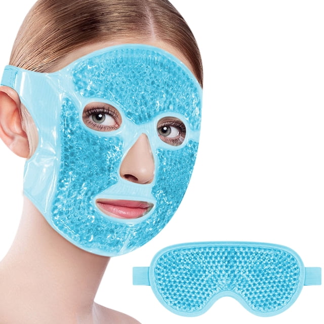 FcBaudy Bloc Réfrigérant Visage Froid Yeux et Masques Réduire Houppette Cernes Réutilisables Gel Froid Chaud Masque Visage Yeux Convient aux Femmes SPA Facial Masque Visage Glacé pour Dormir60ml Masques et patch pour les Yeux