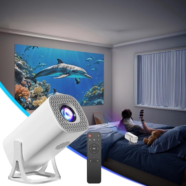 Dvkptbk Projector 4K HD Home Bedroom Wall Projection 3DHome Cinema Projector