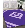 thumbnail image 3 of Ahgly Company Tapis d'Intérieur Lavable en Machine Carré Violet Transitionnel, 7 Pieds Carré, 3 of 7