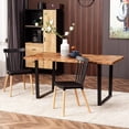 thumbnail image 2 of HOMCOM Dining Table with Wave-edged Tabletop and Steel Legs Kitchen Table, 2 of 10