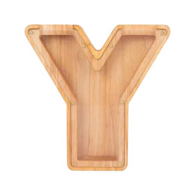 Birdeem Personalized Wooden Name Money Box Wooden Deposit Box Twenty Six English Letters