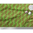 thumbnail image 3 of Soimoi Green Cotton Poplin Fabric Brown Paisley Print Sewing Fabric Yard 42 Inch Wide, 3 of 3