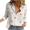 thumbnail image 1 of Pompotops T-shirt à Manches Longues Décontracté Imprimé Mode pour Femmes en Lin en Solde, 1 of 6